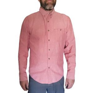 1901 Nordstrom Shirt Men's Large Red Long Sleeve Button down Natural Fibers
